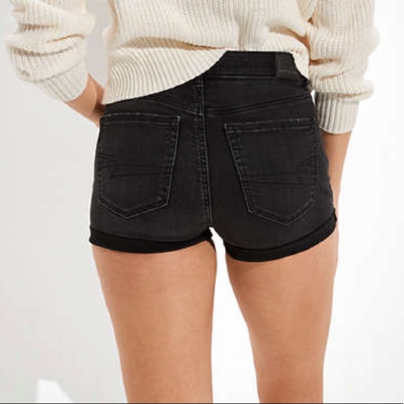 🆕 American Eagle Super Super Stretchy Black Shorts. NWOT - Picture 2 of 7